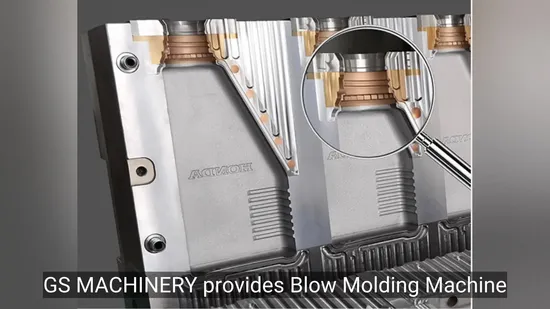 Extrusionsblasformen für Kunststoffflaschen mit Entgratung